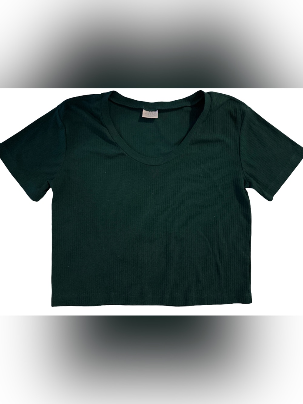 Abound Dark Green Ribbed Crewneck Top